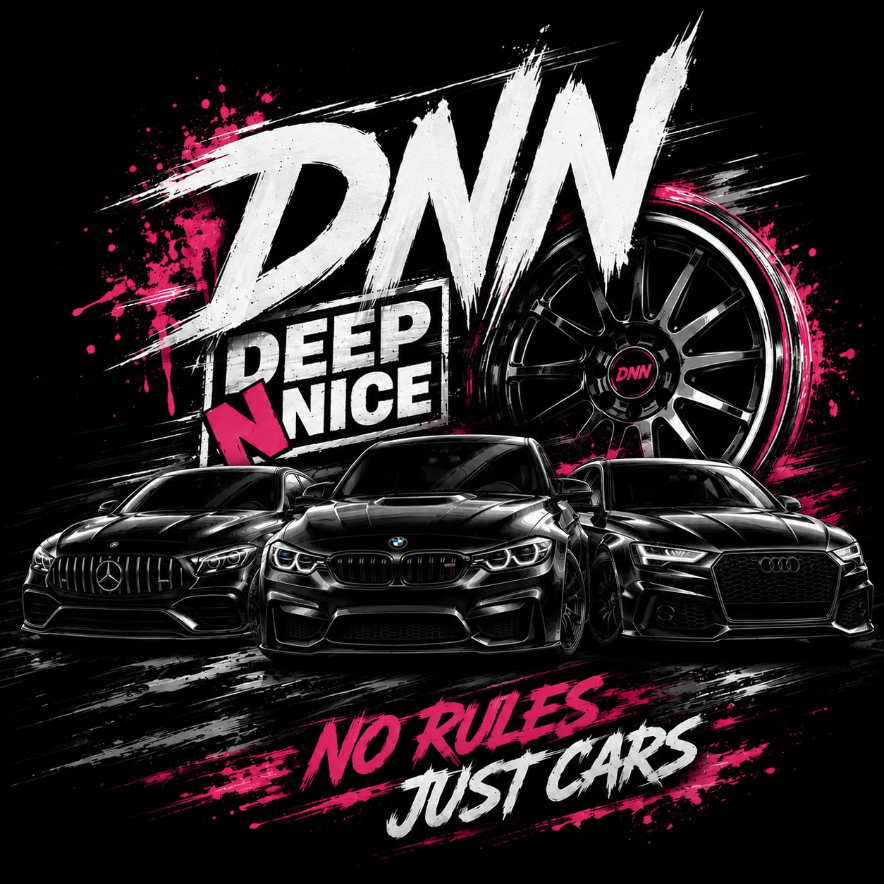 DNN Sticker mit dunklen Showcars und Felge