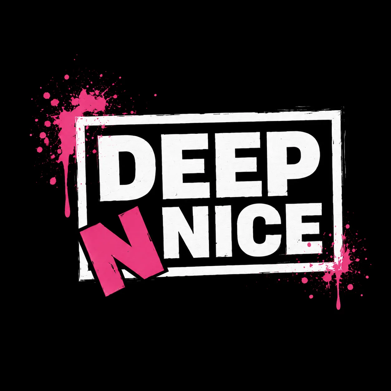 Deep N Nice Box Logo Sticker mit pinkem N